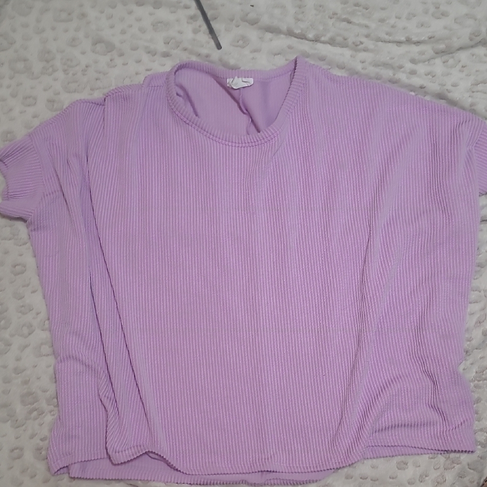 ANDREE BY UNIT Lilac Ribbed Knit Top